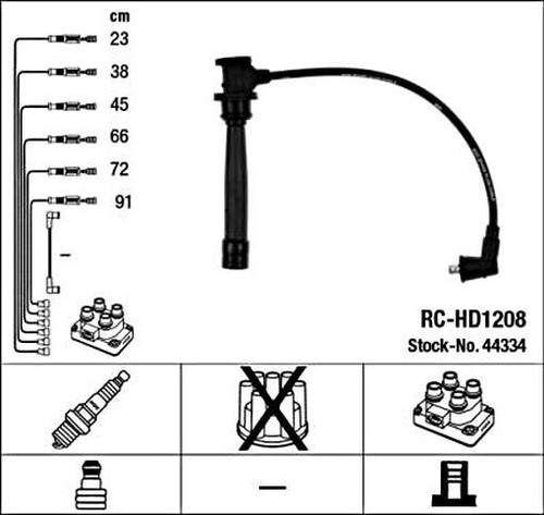 Black ignition cable - cable, ngk