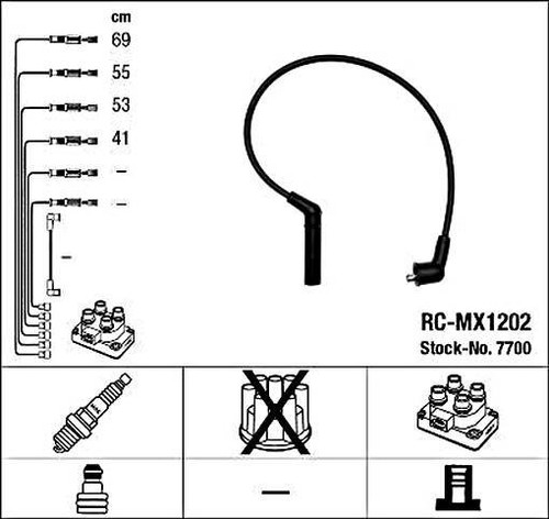 Black ignition cable kit - kit, ngk